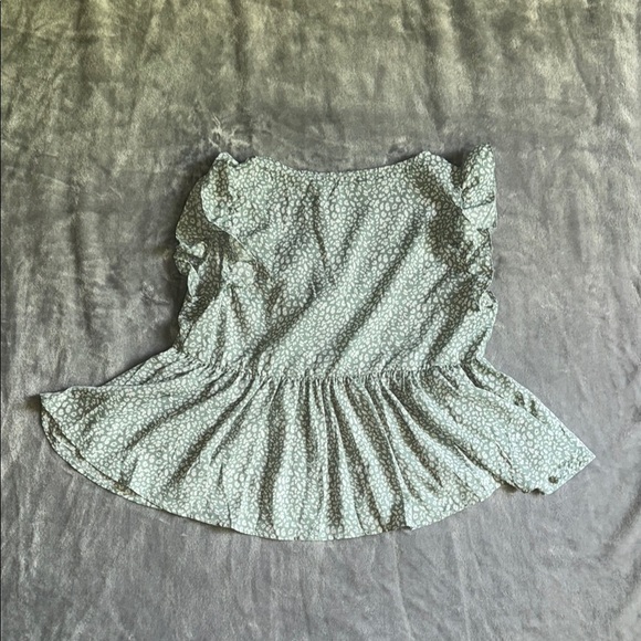 SHEIN - Sage Green - Tie Front Ruffle Top - Picture 7 of 8